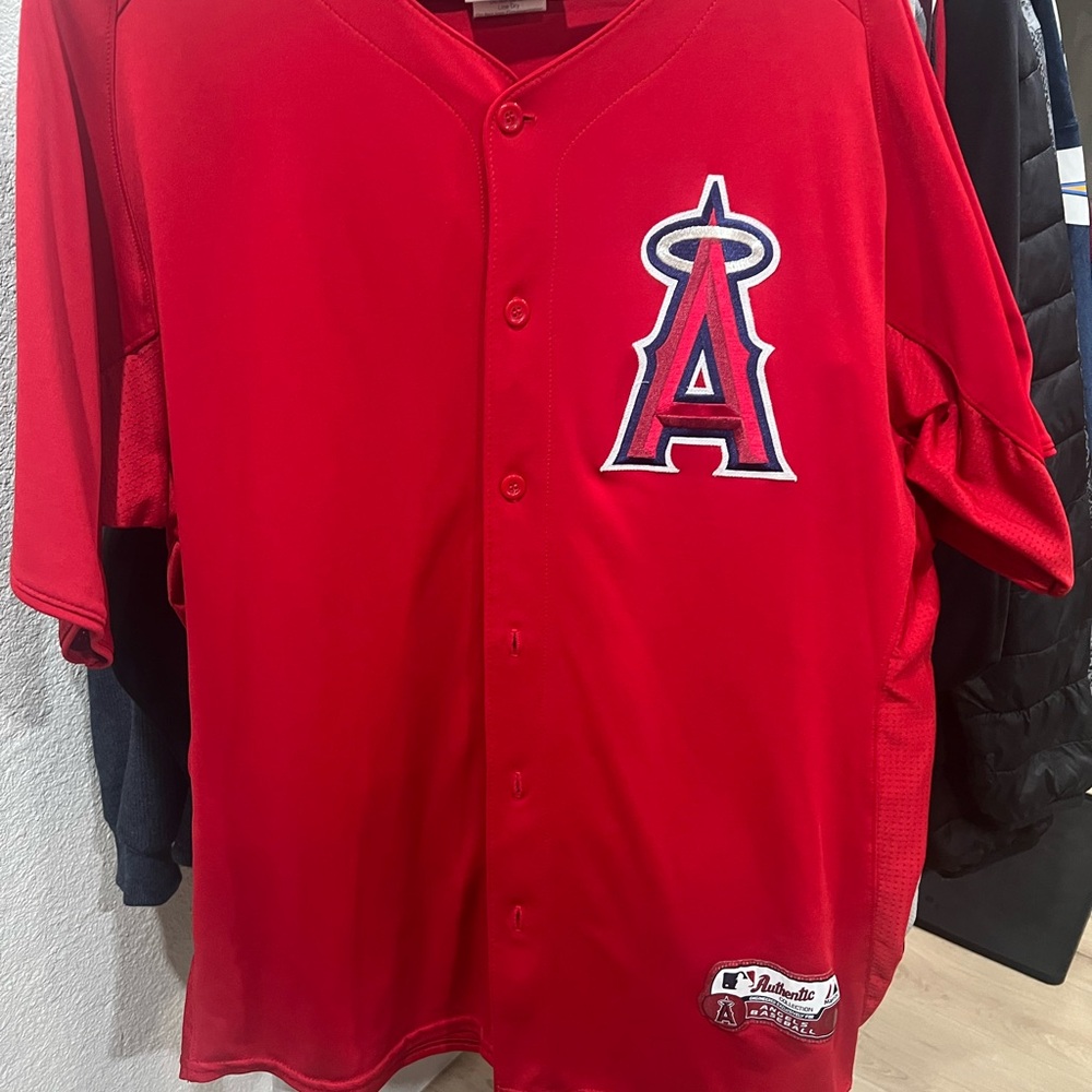 Majestic Red Authentic Baseball Jersey